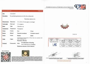 SPILLA A FIOCCO CON RUBINI BIRMANI E DIAMANTI  - Asta Gioielli - Associazione Nazionale - Case d'Asta italiane