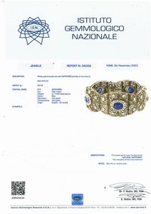 BRACCIALE CON ZAFFIRI CEYLON E DIAMANTI  - Asta Gioielli - Associazione Nazionale - Case d'Asta italiane