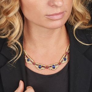 COLLANA MODULARE CON PIETRE DI COLORE E DIAMANTI  - Asta Gioielli - Associazione Nazionale - Case d'Asta italiane