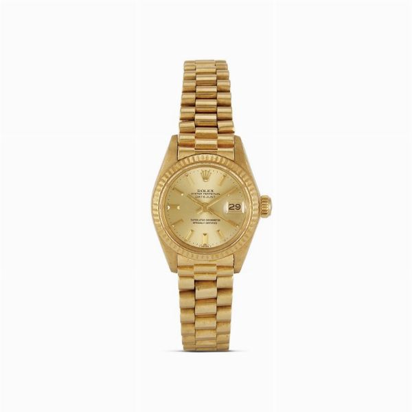 ROLEX : ROLEX DATEJUST LADY REF. 6917 N. 70385XX ORO GIALLO ANNO 1980  - Asta OROLOGI DA POLSO E DA TASCA - Associazione Nazionale - Case d'Asta italiane