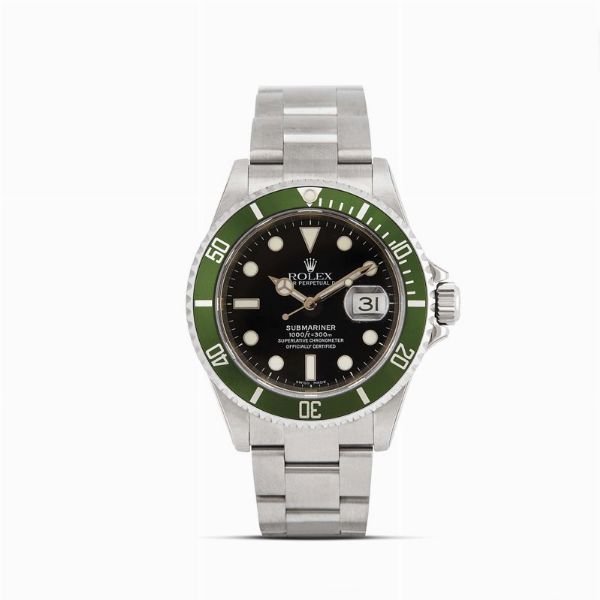 ROLEX : ROLEX SUBMARINER GHIERA VERDE "KERMIT" REF. 16610LV N. D8633XX ANNO 2006  - Asta OROLOGI DA POLSO E DA TASCA - Associazione Nazionale - Case d'Asta italiane