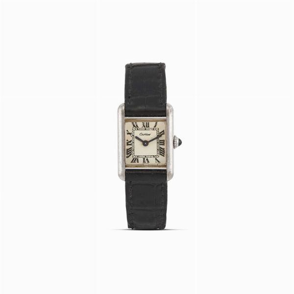 CARTIER : CARTIER LONDON TANK IN ORO BIANCO  - Asta OROLOGI DA POLSO E DA TASCA - Associazione Nazionale - Case d'Asta italiane