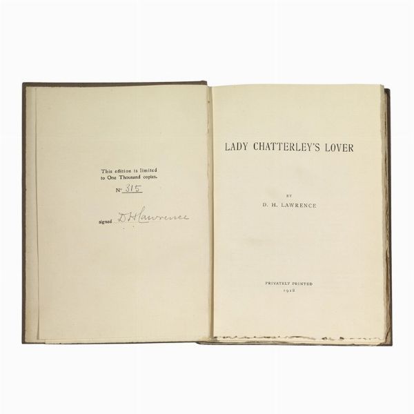 (Prime edizioni)   D. H. LAWRENCE.   Lady Chatterley’s Lover.   (Florence), Privately printed, (Tipografia Giuntina), 1928.  - Asta LIBRI, MANOSCRITTI E AUTOGRAFI - Associazione Nazionale - Case d'Asta italiane