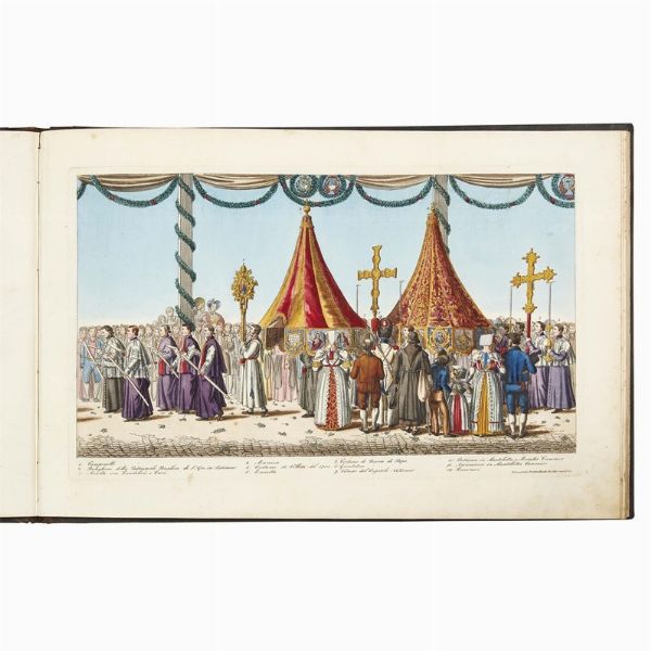 (Roma - Illustrati 800)   BUSUTTIL, Salvatore.   Solenne processione vaticana del Corpus Domini. Diretta da uno de’ Cerimonieri di Sua Santità Gregorio XVI.   Roma, Deodato Minelli, 1838.  - Asta LIBRI, MANOSCRITTI E AUTOGRAFI - Associazione Nazionale - Case d'Asta italiane