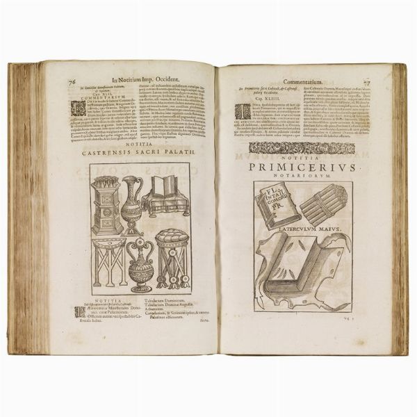 (Roma - Amministrazione - Illustrati 600)   PANCIROLI, Guido.   Notitia dignitatum, vtriusque imperii orientis scilicet et occidentis vltra Arcadij honoriique tempora … Editio postrema auctior et emendatior.   Genevæ, excudebat Stephanus Gamonetus, 1623.  - Asta LIBRI, MANOSCRITTI E AUTOGRAFI - Associazione Nazionale - Case d'Asta italiane