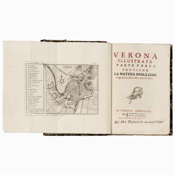 (Verona)   MAFFEI, Scipione.   Verona illustrata parte prima [-quarta ed ultima].   In Verona, per Jacopo Vallarsi, e Pierantonio Berno, 1731-1732.  - Asta LIBRI, MANOSCRITTI E AUTOGRAFI - Associazione Nazionale - Case d'Asta italiane