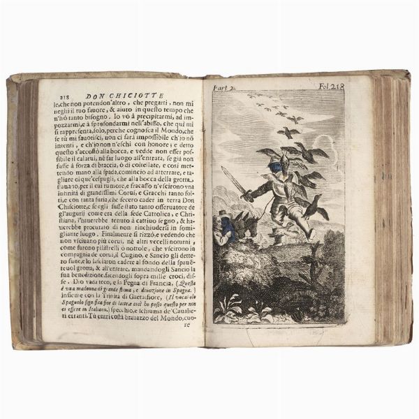 (Letteratura spagnola - Illustrati 600)   Cervantes Saavedra, Miguel de.   L’ingegnoso cittadino Don Chisciotte della Mancia.   In Roma, Giuseppe Corvo, e Bartolomeo Lupardi, 1677.  - Asta LIBRI, MANOSCRITTI E AUTOGRAFI - Associazione Nazionale - Case d'Asta italiane