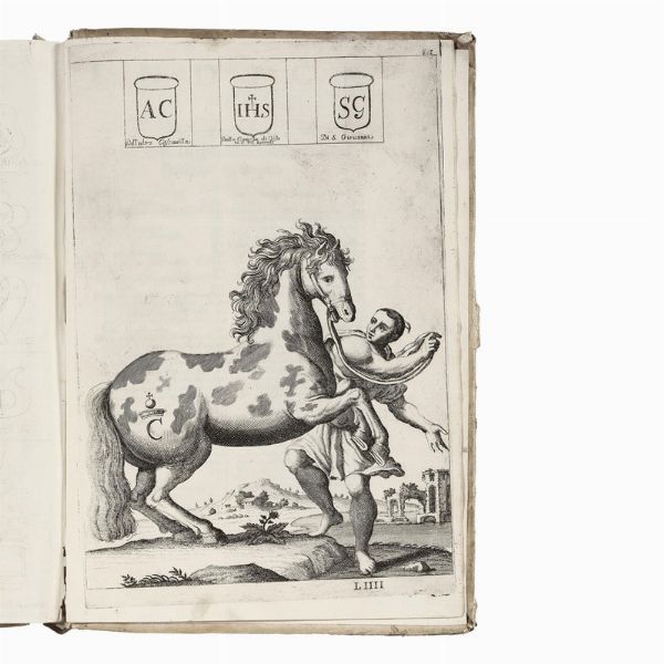 (Equitazione - Illustrati 700)   D’ALESSANDRO, Giuseppe.   Opera […] in cinque libri. Ne’ quali si tratta delle regole di cavalcare, della professione di spada, ed altri esercizj d’armi.   In Napoli, Antonio Muzio erede di Michele Luigi, 1723 (In Napoli, per Michele-Luigi Muzio, 1724).  - Asta LIBRI, MANOSCRITTI E AUTOGRAFI - Associazione Nazionale - Case d'Asta italiane