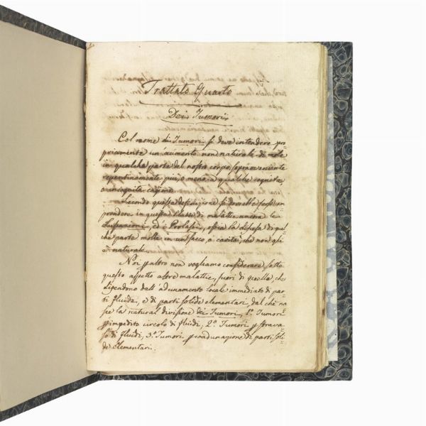 (Manoscritto - Medicina)   CHIARUGI, Vincenzo (1759-1820).   Trattato Quarto - Dei Tumori.   [CON:]   Patologia e semiotica di Vincenzo Chiarugi. 1804.   [CON:]   Corso teorico pratico di chirurgia di Vincenzo Chiarugi.  - Asta LIBRI, MANOSCRITTI E AUTOGRAFI - Associazione Nazionale - Case d'Asta italiane