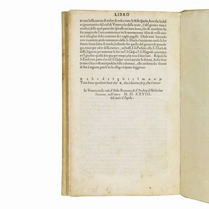 (Prime edizioni)   CASTIGLIONE, Baldassarre.   Il libro del cortegiano del conte Baldesar Castiglione  . (In Venetia, nelle case d’Aldo Romano, & d’Andrea d’Asola suo suocero, 1528 del mese d’Aprile).  - Asta LIBRI, MANOSCRITTI E AUTOGRAFI - Associazione Nazionale - Case d'Asta italiane