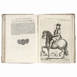 (Equitazione - Illustrati 700)   D’ALESSANDRO, Giuseppe.   Opera […] in cinque libri. Ne’ quali si tratta delle regole di cavalcare, della professione di spada, ed altri esercizj d’armi.   In Napoli, Antonio Muzio erede di Michele Luigi, 1723 (In Napoli, per Michele-Luigi Muzio, 1724).  - Asta LIBRI, MANOSCRITTI E AUTOGRAFI - Associazione Nazionale - Case d'Asta italiane