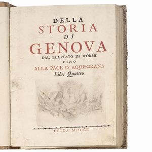 (Genova)   DORIA, Giovanni Francesco.   Della storia di Genova dal trattato di Worms fino alla pace d’Aquisgrana. Libri quattro.   Leida [i. e. Modena], 1750.  - Asta LIBRI, MANOSCRITTI E AUTOGRAFI - Associazione Nazionale - Case d'Asta italiane