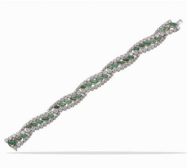 Bracciale con smeraldi e diamanti  - Asta Fine Jewels - Associazione Nazionale - Case d'Asta italiane