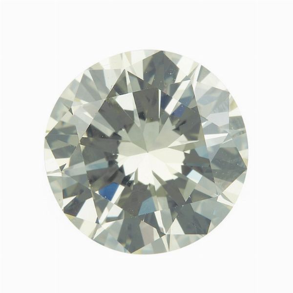 Diamante taglio rotondo a brillante di ct 4.46, colore V-Z, caratteristiche interne VS1, fluorescenza UV debole  - Asta Fine Jewels - Associazione Nazionale - Case d'Asta italiane