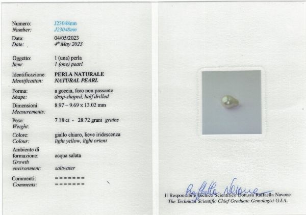 Spilla con perla naturale e gemma sintetica  - Asta Fine Jewels - Associazione Nazionale - Case d'Asta italiane