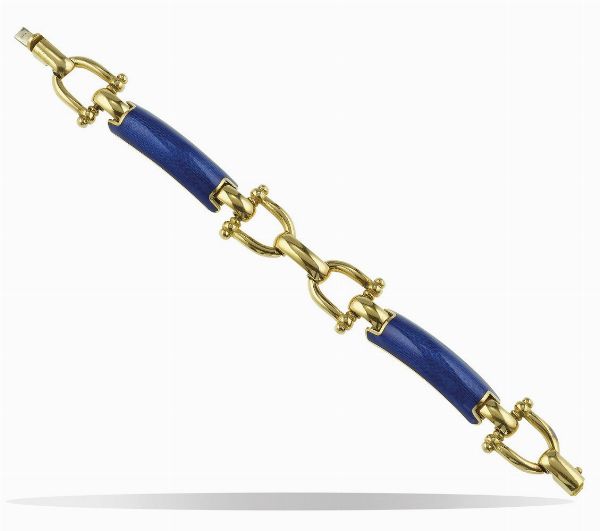 Bracciale con smalto blu  - Asta Fine Jewels - Associazione Nazionale - Case d'Asta italiane