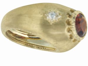 M. Buccellati. Anello con quarzo e piccoli diamanti  - Asta Fine Jewels - Associazione Nazionale - Case d'Asta italiane