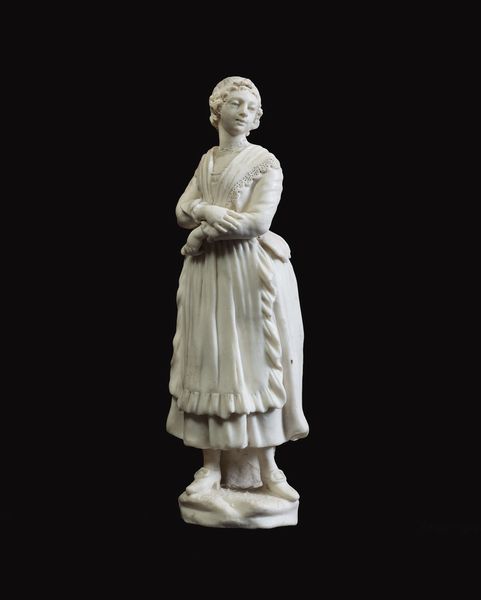 attribuito a Francesco  Celebrano (Napoli, 1729 – 1814) : Figura femminile in costume  - Asta Antiquariato, Dipinti antichi e del XIX secolo - Associazione Nazionale - Case d'Asta italiane