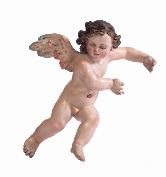 Scuola napoletana, XVIII secolo : Piccolo putto con ali  - Asta Antiquariato, Dipinti antichi e del XIX secolo - Associazione Nazionale - Case d'Asta italiane