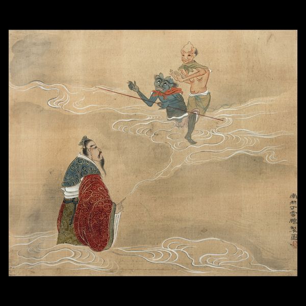 Quattro dipinti su seta con iscrizione, firmato 丁云鹏, Cina, Dinastia Qing, XIX secolo  - Asta Fine Chinese Works of Art - Associazione Nazionale - Case d'Asta italiane