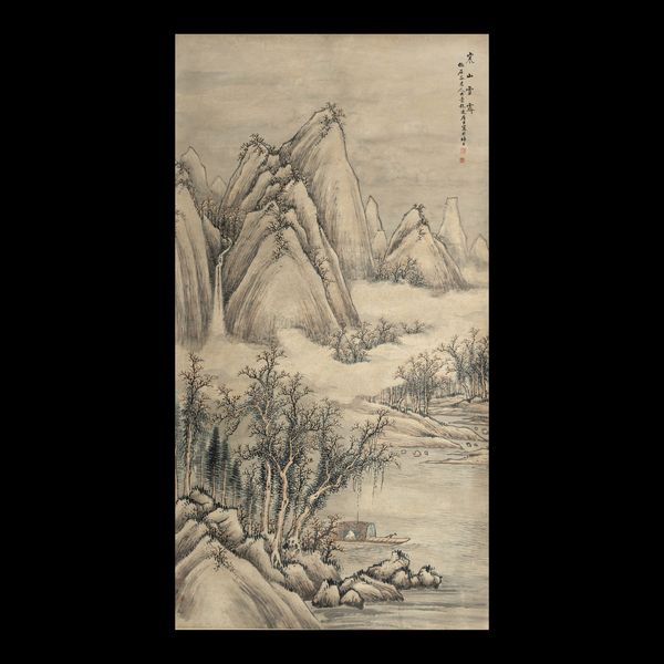 Scroll su carta a decoro di paesaggio e iscrizioni, Cina, Dinastia Qing, XIX secolo  - Asta Fine Chinese Works of Art - Associazione Nazionale - Case d'Asta italiane