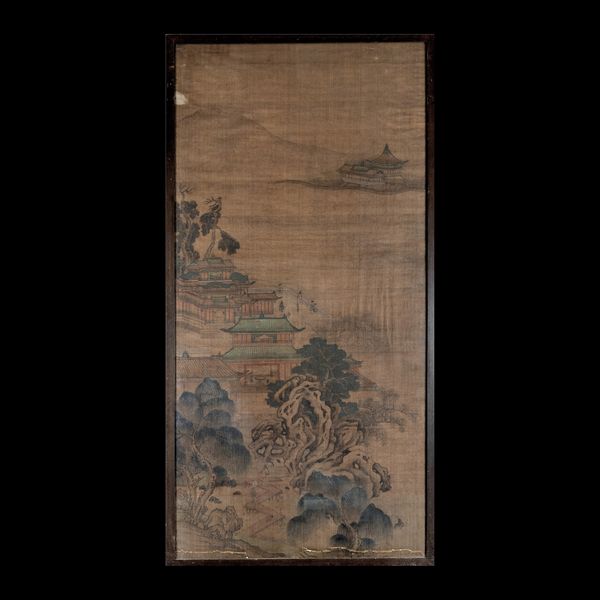 Dipinto su seta a decoro di paesaggio, Cina, Dinastia Qing, XIX secolo  - Asta Fine Chinese Works of Art - Associazione Nazionale - Case d'Asta italiane