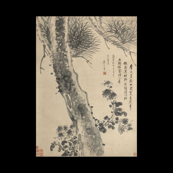 Scroll su carta a decoro di albero e iscrizioni, firmato Li Fangying (1696-1755)  - Asta Fine Chinese Works of Art - Associazione Nazionale - Case d'Asta italiane