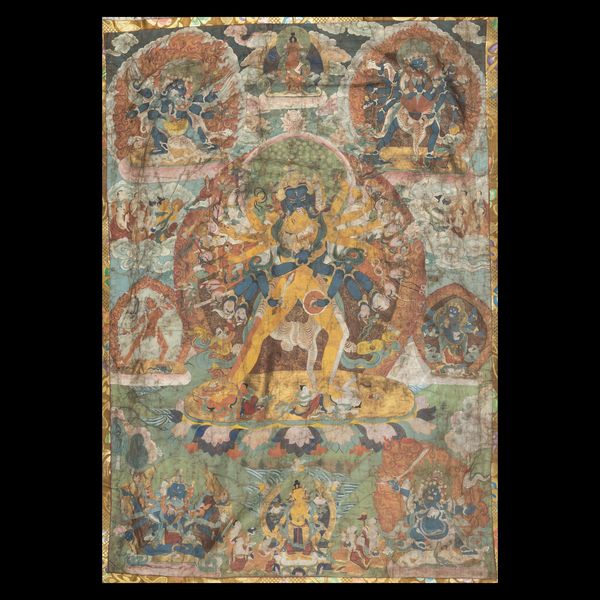 Thangka su seta con figura di divinità centrale stante su fiore di loto, Tibet, fine XVIII secolo-inizi XIX secolo  - Asta Fine Chinese Works of Art - Associazione Nazionale - Case d'Asta italiane