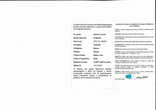 Parure con quattro perle naturali Conch  - Asta Gioielli - Associazione Nazionale - Case d'Asta italiane