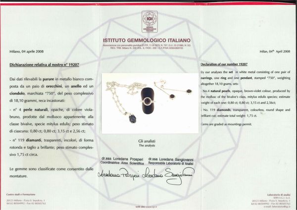 Parure con perle naturali  - Asta Gioielli - Associazione Nazionale - Case d'Asta italiane