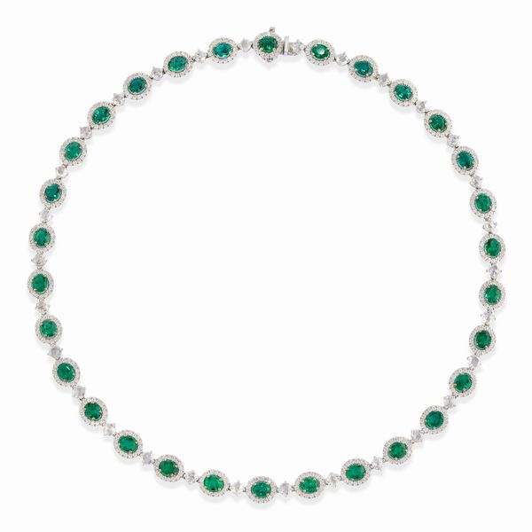 Collana con smeraldi e diamanti  - Asta Gioielli - Associazione Nazionale - Case d'Asta italiane