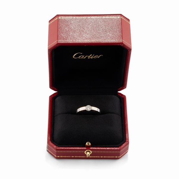 CARTIER : Anello con diamante  - Asta Gioielli - Associazione Nazionale - Case d'Asta italiane