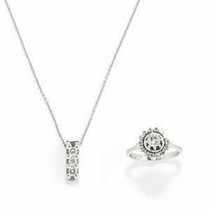 CHIMENTO - Anello e pendente con diamanti