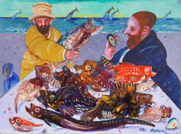 Antonio Possenti : Due pescatori  - Asta Dipinti, Disegni, Sculture e Grafica - Associazione Nazionale - Case d'Asta italiane