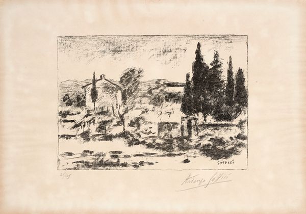 Ardengo Soffici : Paesaggio di Poggio a Caiano  - Asta Dipinti, Disegni, Sculture e Grafica - Associazione Nazionale - Case d'Asta italiane