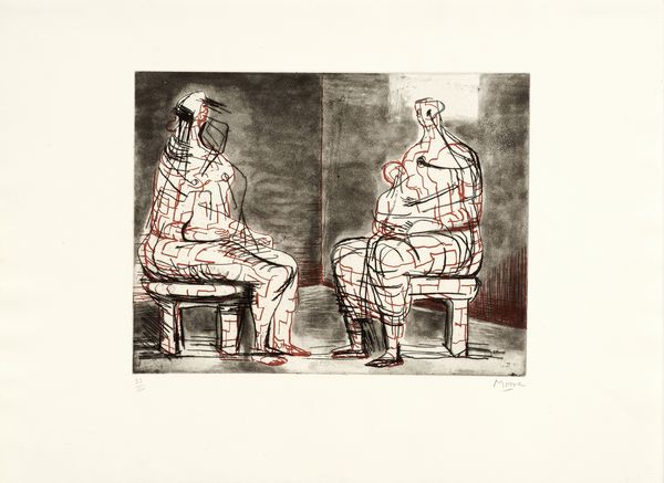 Henry Moore : Two Seated Figures  - Asta Dipinti, Disegni, Sculture e Grafica - Associazione Nazionale - Case d'Asta italiane