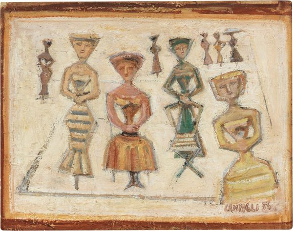 Massimo Campigli : Passeggiata  - Asta Dipinti, Disegni, Sculture e Grafica - Associazione Nazionale - Case d'Asta italiane