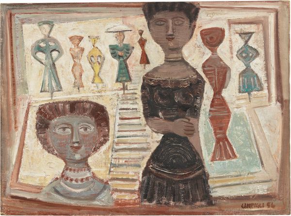 Massimo Campigli : Nove figure  - Asta Dipinti, Disegni, Sculture e Grafica - Associazione Nazionale - Case d'Asta italiane