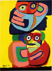 Karel Appel - Compositin avec des visages