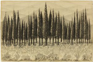 Giacomo Balla - Cipressi a Cotorniano