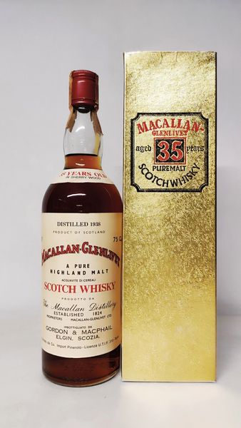 Macallan-Glenlivet 35 Y. 1938 Gordon & Macphail, Malt Whisky  - Asta Wine and Spirits - Associazione Nazionale - Case d'Asta italiane