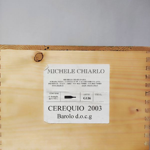 Cerequio Michele Chiarlo, Barolo 2003  - Asta Wine and Spirits - Associazione Nazionale - Case d'Asta italiane