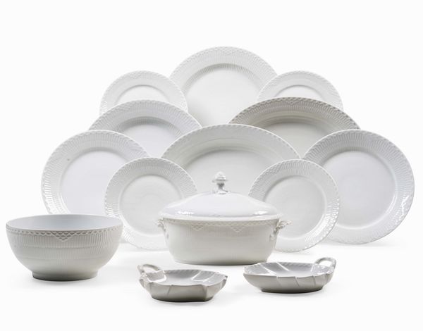 Servizio da tavola “White Half Lace”<BR>Danimarca, Manifattura Royal Copenaghen, 1952-1991<BR>  - Asta L'Art de la Table - Associazione Nazionale - Case d'Asta italiane