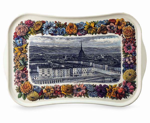 Vassoio da prima colazione<BR>Milano, 1966<BR>Design di Piero Fornasetti (1913-1988)<BR>  - Asta L'Art de la Table - Associazione Nazionale - Case d'Asta italiane