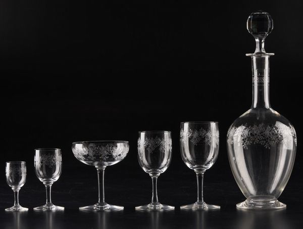 Servizio di calici “Sévigné”<BR>Francia, Manifattura Baccarat, 1900-1930 circa<BR>  - Asta L'Art de la Table - Associazione Nazionale - Case d'Asta italiane