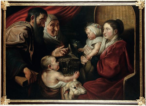 Jacob Jordaens, Bottega di : Vergine con il Bambino, San Gioacchino, SantAnna e San Giovannino  - Asta Old Masters - Associazione Nazionale - Case d'Asta italiane