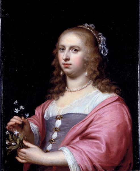 Jan Rutgers Niwael : Ritratto di giovane donna con fiori  - Asta Old Masters - Associazione Nazionale - Case d'Asta italiane