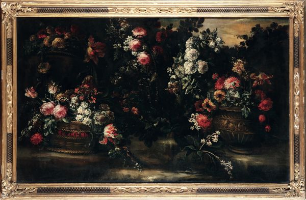 Elisabetta Marchioni : Natura morta con trionfo di fiori  - Asta Old Masters - Associazione Nazionale - Case d'Asta italiane