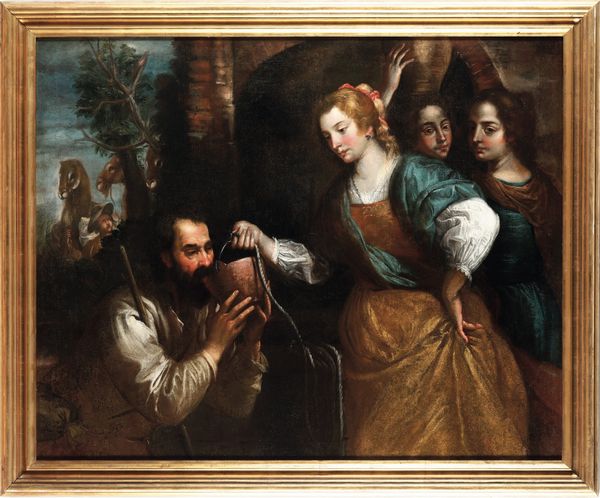 Domenico Fiasella detto il Sarzana (1589 Sarzana - 1669) e aiuti (?) Rebecca ed Eliezer  - Asta Old Masters - Associazione Nazionale - Case d'Asta italiane