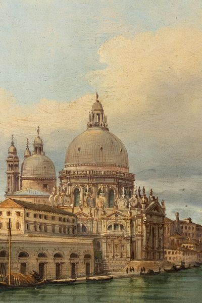 Giovanni Grubacs : Veduta di Canal Grande con la chiesa della Salute a Venezia  - Asta Old Masters - Associazione Nazionale - Case d'Asta italiane